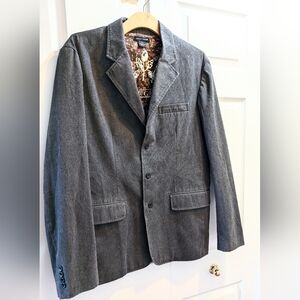 Vtg Guess, Grey, Like New, Cotton Blend Corduroy Blazer. L.